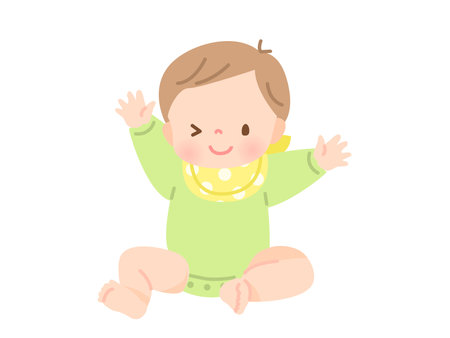 Smiling cute cheerful baby stock illustrationのイラスト素材