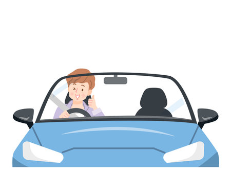 Man driving in sports car vector illustrationのイラスト素材