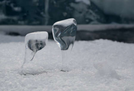 Natural figures from translucent pure Baikal ice