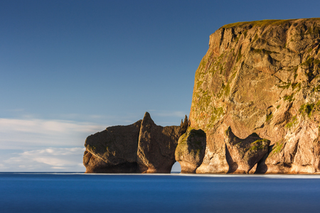 rocky beach in the morning sun 4の写真素材