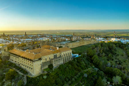 Carmona sunset aerial view in Andalusia Spain not far from Sevillaのeditorial素材
