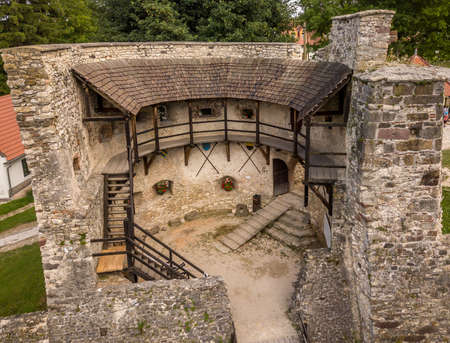 Nagyvazsony medieval Kinizsi castle donjon and barbicanのeditorial素材