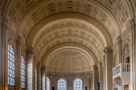 Boston public library main reading hallのeditorial素材