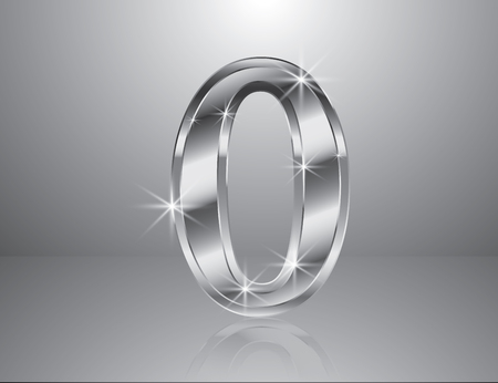 Chrome symbols shiny Number 0. Vector illustration EPS10.のイラスト素材