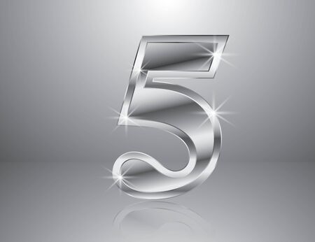 Chrome symbols shiny Number 6. Vector illustration EPS10.のイラスト素材