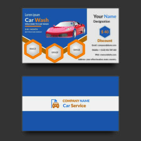 Car wash company employee's business card designのイラスト素材
