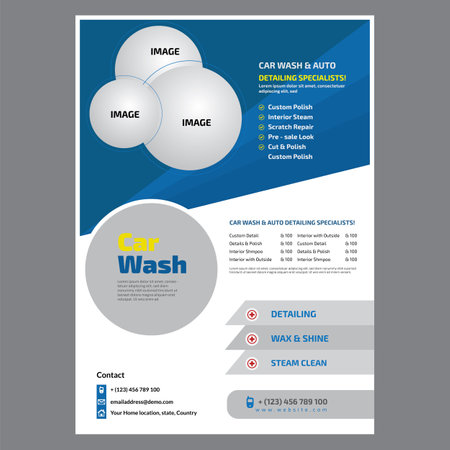 Corporate Car wash company flyer design templateのイラスト素材