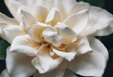Beautiful white jasmine flower close-up macro photography.の素材