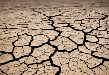 Dry and cracked earth. Global warming, climate change concept.の素材