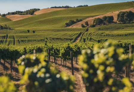 Vineyards in Tuscany, Italy. Tuscany is famous for its vineyard.の素材