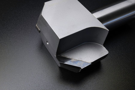 drill cutting boring. pcd tools special holemaking. Material pcd brazing weldind steel (scm440)の写真素材
