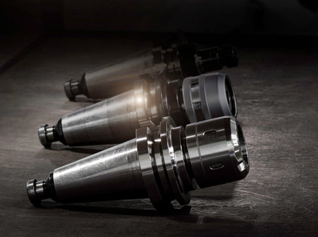 collet chuck holder close up. Shank morse taper. For cnc, milling, lathe machine.の写真素材