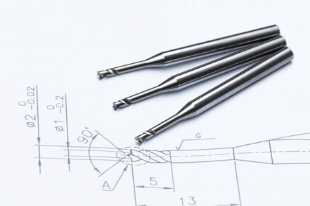 drill bits small. special cutting tools. Spiral right hand. material carbide. On white background....
