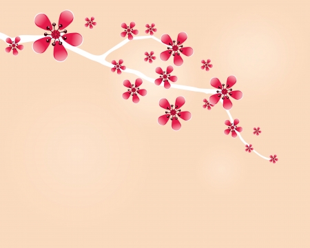 Japanese cherry twigのイラスト素材
