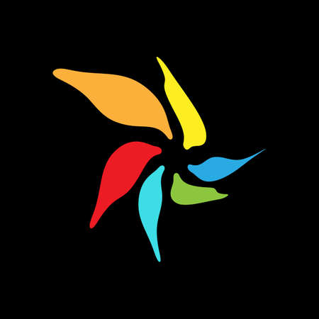 Abstract flower in rainbow colorsのイラスト素材