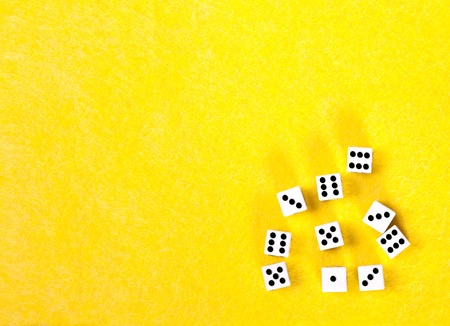 Dice on a yellow background