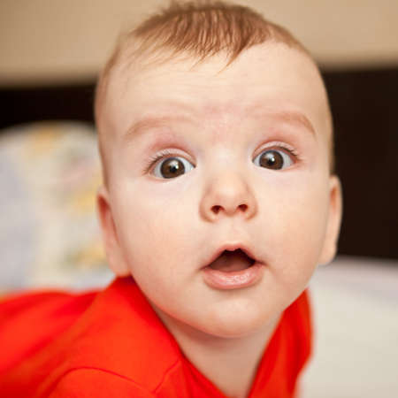 portrait of thoracic baby, close-up, shallow depth of fieldの写真素材