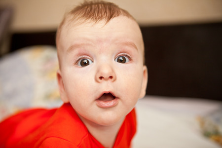 portrait of thoracic baby, close-up, shallow depth of fieldの写真素材