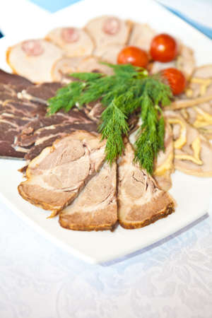 Meats on a plateの写真素材