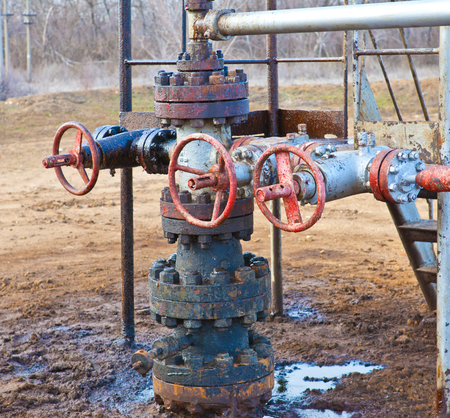 The valves on the oil pumpの写真素材