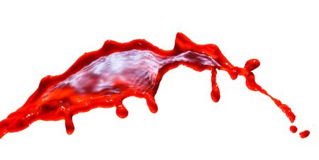 splash of red paint isolated on white backgroundの写真素材