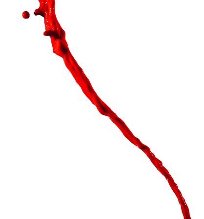splash of red paint isolated on white backgroundの写真素材