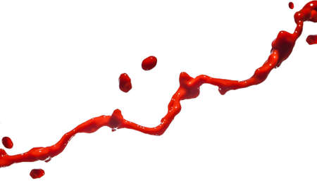 splash of red paint isolated on white backgroundの写真素材
