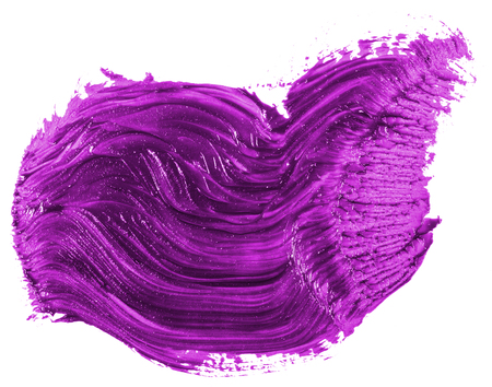 Stain of purple oil paint on whiteの写真素材