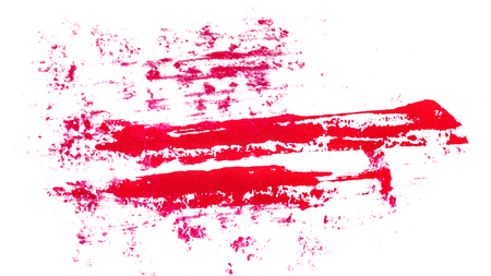 Stain of oil red paint on whiteの写真素材