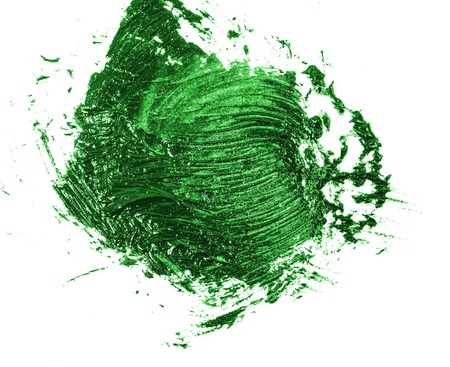 Stain of oil green paint on whiteの写真素材