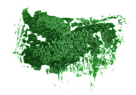Stain of oil green paint on whiteの写真素材