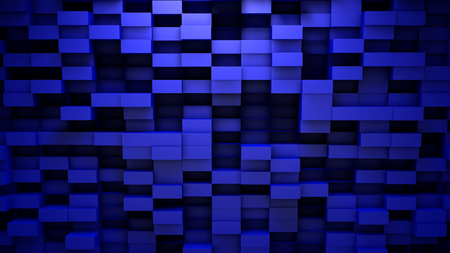 blue convex cubes three-dimensional background. abstract illustration. 3d RENDERING