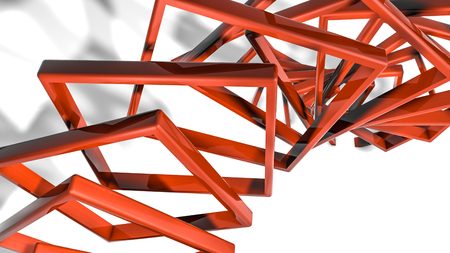 Abstract background of three-dimensional orange shapes. 3d renderの写真素材
