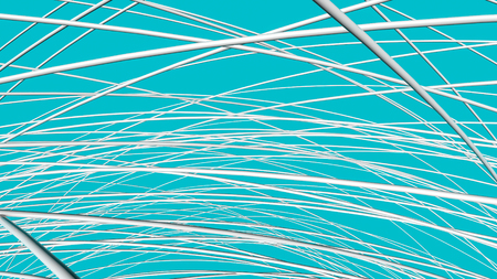 White three-dimensional rings abstract. 3d render illustrationの写真素材