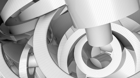 Abstract background of three-dimensional rings. 3d renderの写真素材