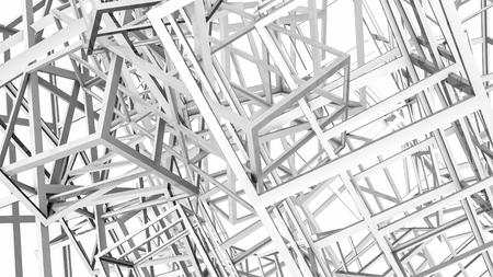 Abstract of three-dimensional rectangular lines. 3d renderの写真素材