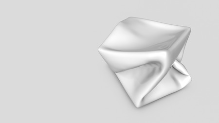 Abstract white three-dimensional shape. 3d renderの写真素材
