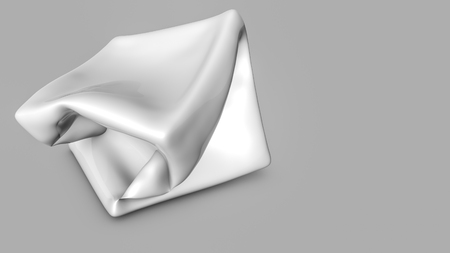 Abstract white three-dimensional shape. 3d renderの写真素材