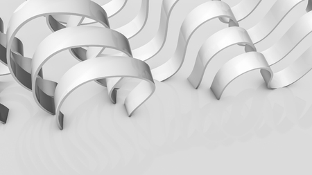 Abstract background of three-dimensional stripes. 3d render