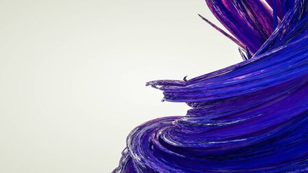 Abstract spiral blue figure on a white background. 3d render illustrationの写真素材