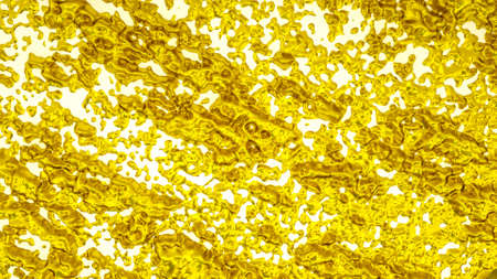 golden three-dimensional spots on a white background. 3d render illustration