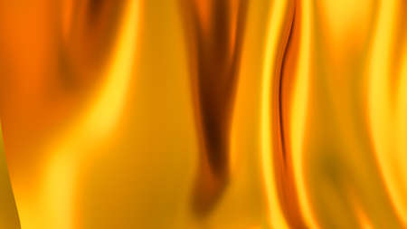 golden silk material with folds. abstract three-dimensional background. 3d render illustrationの写真素材