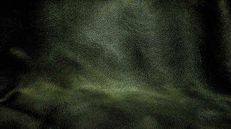 textured curved old leather background. empty podium lit in the middle. 3d render illustrationの写真素材
