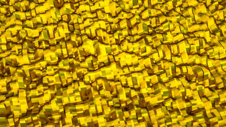 gold low poly background. 3d render illustrationの写真素材
