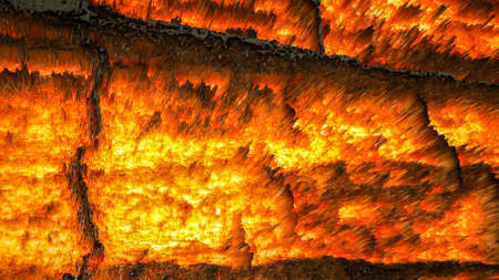 abstract three-dimensional dark orange fiery background. 3d render illustration