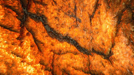 abstract three-dimensional dark orange fiery background. 3d render illustration