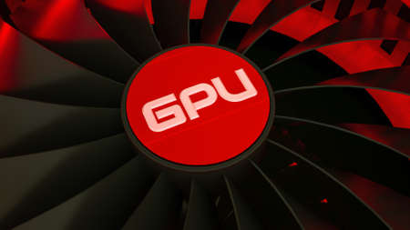 cooler of the cooling system on the video card close-up. GPU. 3d render illustrationの写真素材