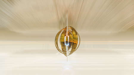 metal semicircular parts on a gray background. abstract composition. 3d render illustrationの写真素材