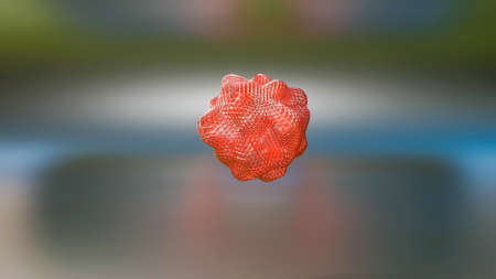 abstract red figure on gray background. 3d render illustration