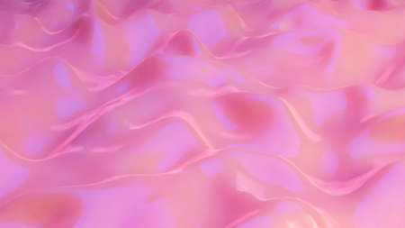 smooth wave surface of delicate purple color. 3d render illustrationの写真素材
